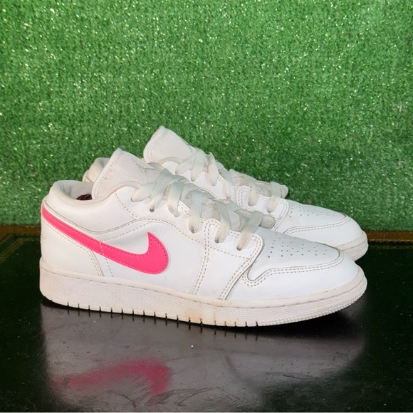 Nike Air Jordan 1 Low White Multi Neon Color CW7035-100 Gradeschool Girl Size 5Y - Picture 3 of 6